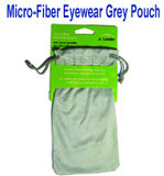 Grey Micro-Fiber Eyewear Pouch with Draw String