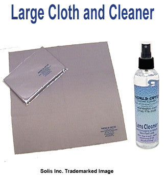 Large Microfiber Cleaning Cloth and Large Alcohol Free 8oz. Cleaning Solution