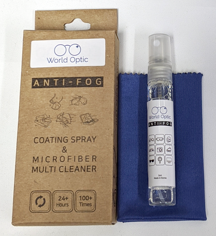Anti-Fog Coating Spray & Microfiber Multi Cleaner: Last 24+ Hours and 100+ Uses
